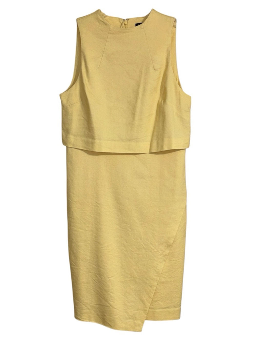 Ann Taylor Linen Blend Yellow Midi Dress